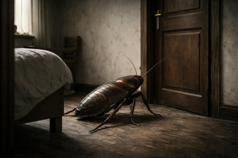 Insetto davanti alla porta nella stanza, senza possibilità di movimento, kafka