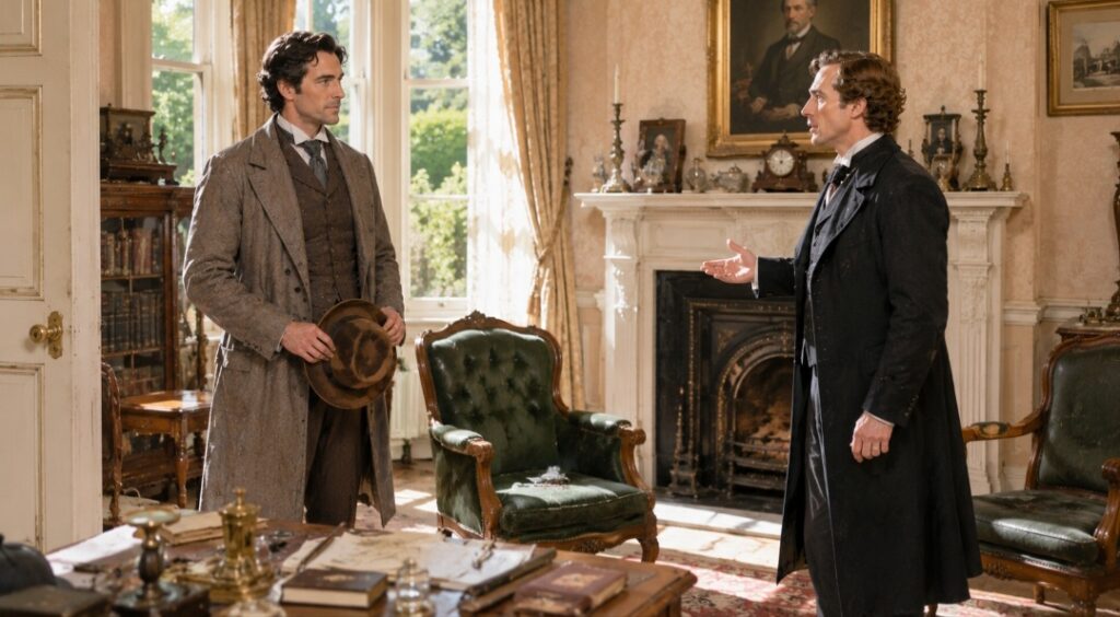 Uno studio in rosso: come finisce Jefferson Hope e Enoch Drebber all’interno della casa di Lauriston Gardens poco prima dell’omicidio narrato in Uno studio in rosso.