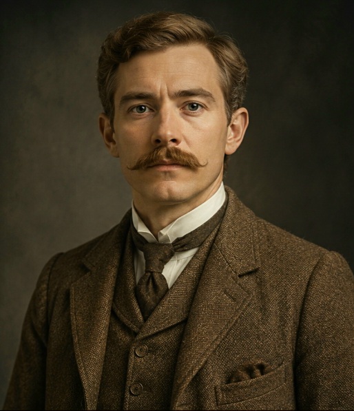 Ritratto del dottor John Watson in stile vittoriano ispirato a Uno studio in rosso