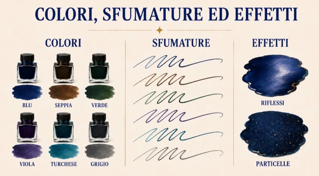 Confronto tra colori, shading ed effetti dell’inchiostro per penna stilografica